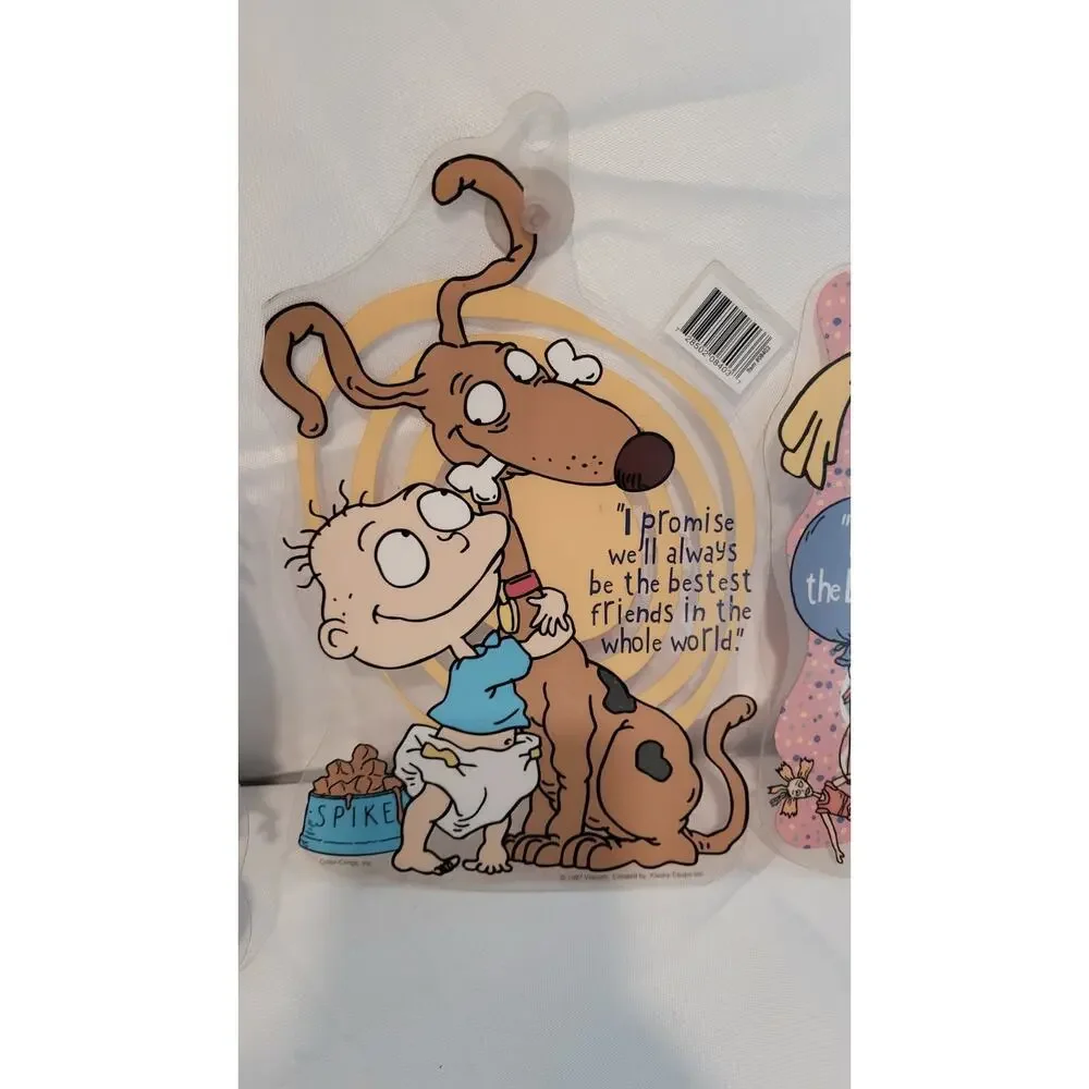 Vintage 1997 Rugrats Window Decorations Lot of 4 Tommy Angelica Chuckie Spike